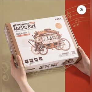 Rokr Stagecoach Mechanical Music Box 3D Wooden Puzzle NEW SEALED